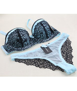 SEXY push up bra sets SKY BLUE bra set lace underwear lingerie sets bra ... - £17.63 GBP