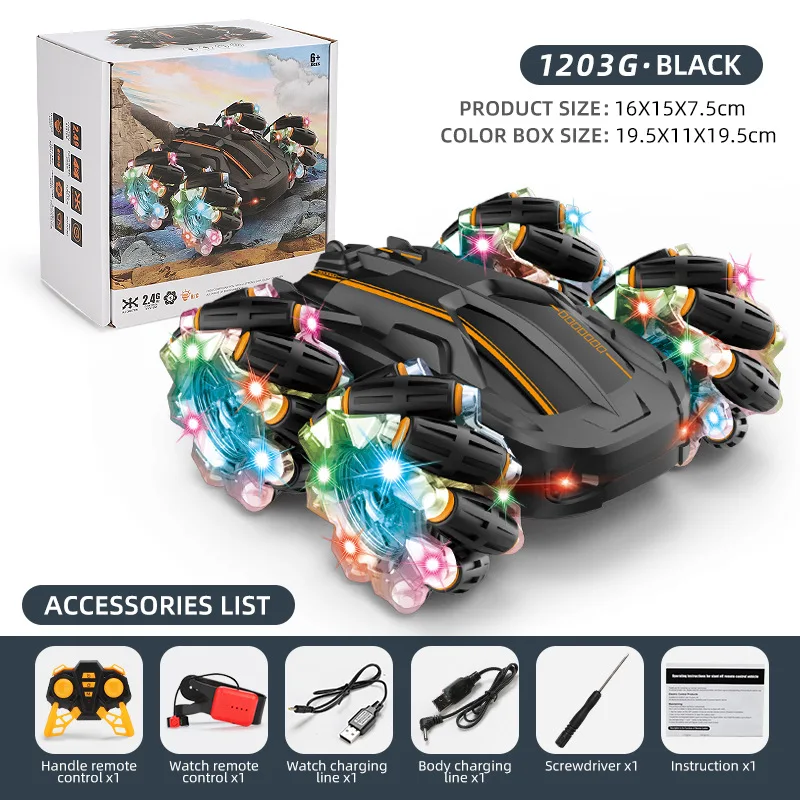 2.4GHz RC Remote Control Car Toys Rechargeable 360 Rotation LED Light Music - £30.64 GBP+