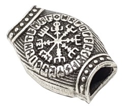 Helm of Awe Vegvisir Runes Asgard Midgard Hair Beard Bead 20 X 14mm Viking Norse - £6.09 GBP