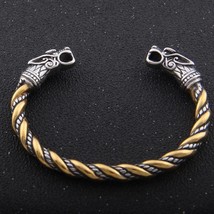 Stainless Steel Norse Wolf Heads Bracelet - £23.18 GBP