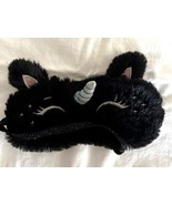 Black Furry Night Sleep Mask Unicorn Cat 8&quot; Glittered Strap - €5,20 EUR