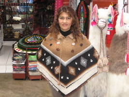 Embroidered Poncho,jacket made of Alpacawool  - $77.00
