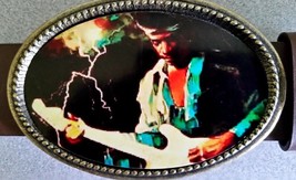 Jimi Hendrix Epoxy Belt Buckle ( 1976 Photo) Rock Collectible    - $17.77