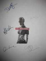 Ex Machina Signed Film Movie Screenplay Script x5 Autographs Domhnall Gleeson Al - £15.98 GBP