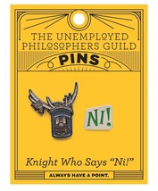 Monty Python and the Holy Grail Movie Knight Who Says Ni! Metal Pin Set of 2 NEW - £11.92 GBP