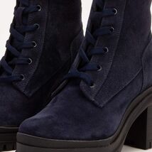 The Elera Navy Blue Leather Block Heel Women Boot image 2