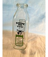 Maine Dairy Glass Milk Bottle 1 Pt Smiling Hill Farm Mint Condition - £19.74 GBP