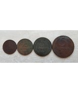 RUSSIA USSR 1924 LOT OF 4 COINS OF 1, 2, 3 AND 5 KOPEEK COPPER COINS RAR... - $93.11