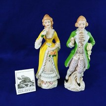 French Style Figurines Man Woman Versailles Era Hand Painted Japan - £37.34 GBP