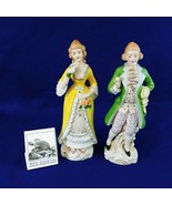 French Style Figurines Man Woman Versailles Era Hand Painted Japan - £37.83 GBP