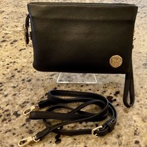 Vince Camuto Brown Pebbled Leather Crossbody Wristlet - EUC - £43.50 GBP