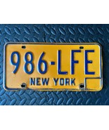 VINTAGE 1970s New York City Empire State Yellow Blue US License Plate 98... - £38.93 GBP