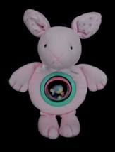 Carters Pink BUNNY Rabbit Rattle Flowers  Plush Baby Toy Just One Year - $15.63