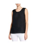 $105 Caroline Rose Womens Black Solid Scoop Neck Sleeveless Tank Top Sz ... - $39.99