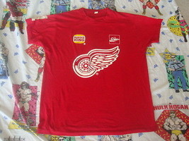 Vintage NHL Detroit Red Wings 80&#39;s Burger King Coca Cola Promo 50/50 T shirt XL - £30.02 GBP