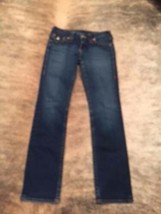 NWOT TRUE RELIGION Dark Wash Drainpipe Jeans SZ 28 made in USA &quot;Joey&quot; - £45.62 GBP
