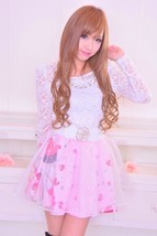 MA*RS Glitter Jewel Princess Pink Flared Skirt Gyaru Fashion - $154.28