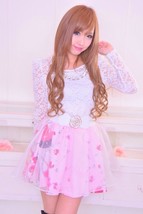 MA*RS Glitter Jewel Princess Pink Flared Skirt Gyaru Fashion - £121.89 GBP