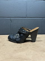 Nine West Jeston Black Leather Heels Buckle Studded Wmns Sz 8 M - £19.77 GBP