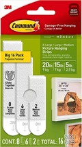 Command Picture Hanging Strips Variety Pack 2 Medium 6 Large 8 Extra large Pairs - £11.53 GBP