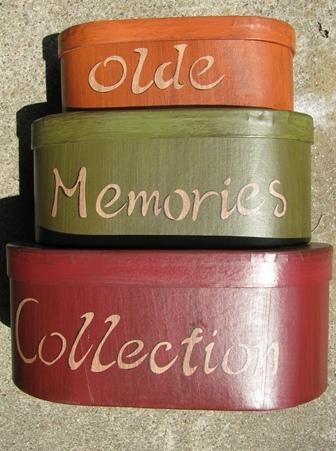 Primary image for  30225E-Old Memories Collections  set of 3 boxes Paper Mache'