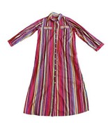 Soft Surroundings Colorful Stripe Button-Down Shirt Dress Cotton Size PX... - £43.66 GBP