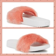UGG Royale Sandals Flame Plush Fur Slide Slippers w/White Treadlite Reta... - $77.22