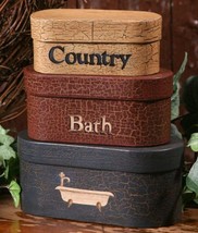 3B1181-Country Bath Nesting Boxes Set of 3 Paper Mache&#39; - £11.95 GBP