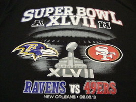 NFL Baltimore Ravens San Francisco 49ers Super Bowl 2013 Football T Shirt L - £13.47 GBP