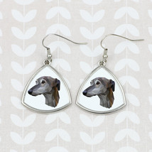 Earrings with a Grey Hound dog. A new collection with the geometric  dog - £9.87 GBP