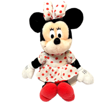 Vintage Disney Applause Minnie Mouse Plush Doll Polka Dot Dress Bow 15&quot; - $13.59
