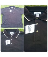Mens Black polo shirt short sleeve cotton blend short sleeve polo shirt ... - £14.14 GBP