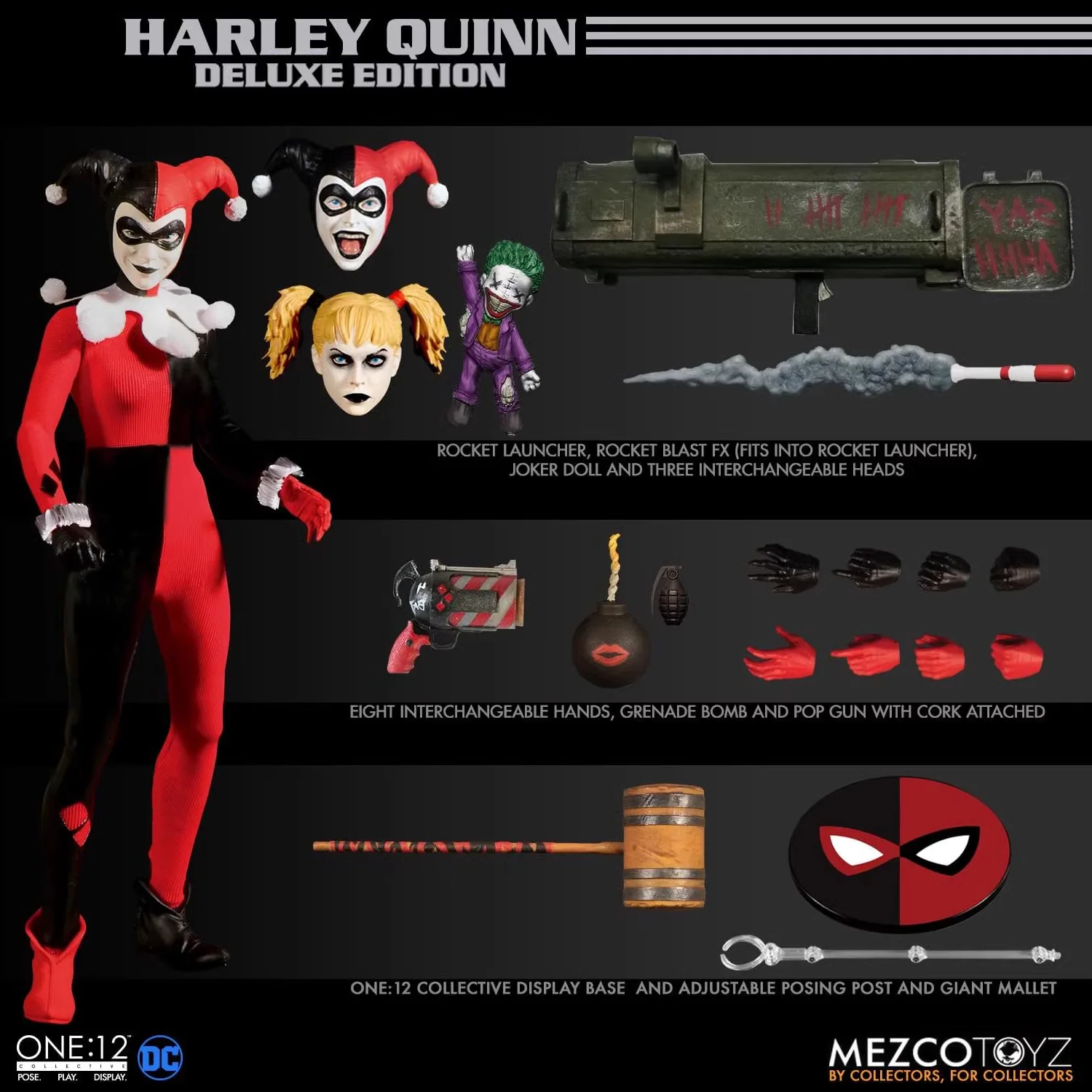 Original In Stock Mezco One:12 DC Batman Harley Quinn Joker Woman Statue Action - £110.62 GBP+
