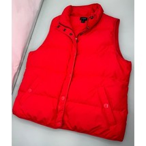 J Crew Women&#39;s Puffer Vest Jacket Red Full Zip Large L - £23.23 GBP