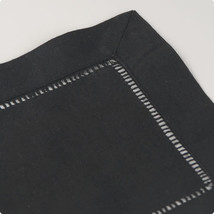 Hemstitch cocktail napkin black thumb200