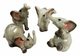 Ebros Safari Baby Calf Elephant Playing 3.25&quot;H Decorative Figurine Set of 4 - £19.53 GBP