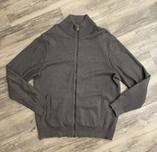 Michael Kors Cardigan Full-Zip Grey Wool Blend Knit Sweater Size Large - £16.83 GBP