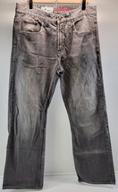 V) Urban Pipeline Men Light Wash Distressed Black Denim Jeans Relaxed Bootcut 32 - £15.45 GBP