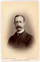 Circa 1800&#39;S Cabinet Card Man Mustache Suit Coleman &amp; Remington Providence, Ri - £9.58 GBP