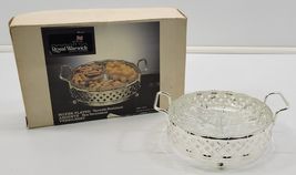 *D) Royal Warwick Quality Giftware Silver Plated Basket Glass Platter Bowl - $9.89