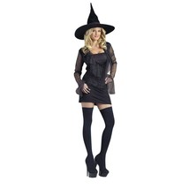 Fun World -  Women&#39;s Sparkle Witch Costume -  Medium/Large - Halloween - Black - £16.66 GBP