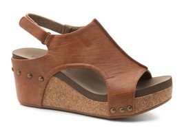 Corkys Footwear women&#39;s carley wedge sandal in Cognac Smooth - size 9 - £39.08 GBP