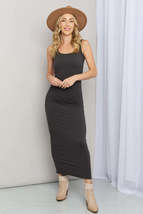 Zenana Scoop Neck Sleeveless Maxi Dress in Ash Grey - £20.42 GBP