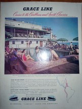 Grace Line Cruises Caribbean & South America Advertising Print Ad Art 1940s - $9.99