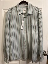 BNWTS Lacoste Men’s XXL 2XL Striped Pattern Cotton Button Down Shirt modern Fit - £39.41 GBP