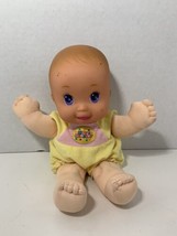 Magic Nursery vintage baby doll yellow outfit purple eyes plush body 1991 Mattel - £15.56 GBP