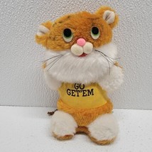 Vintage 1981 Hi-Lo Imports Go Get &#39;Em Tiger Cat Plush 6&quot; Encouraging Tiger - £19.30 GBP
