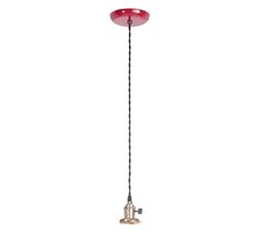 Industrial Light Pendant Lamp Fixture 2.25 Shade Holder Red Canopy Socke... - $39.95