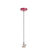 Industrial Light Pendant Lamp Fixture 2.25 Shade Holder Red Canopy Socke... - $39.95