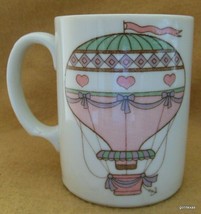 Vintage Mug with Hot Air Balloon 3.75&quot; Pastels A - £11.11 GBP